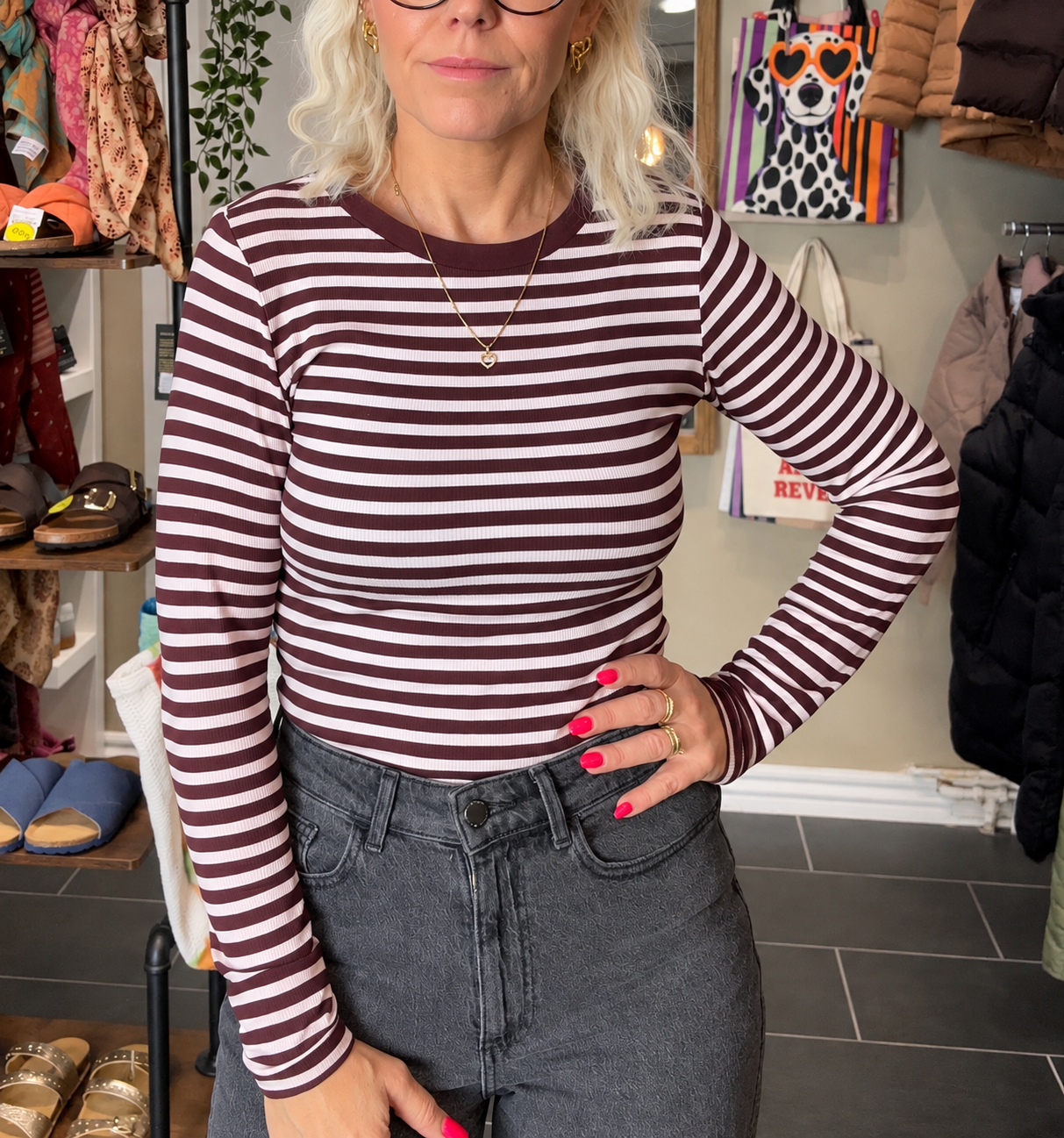 VIAVERA O-Neck L/S Top 14118320 Port Royale Stripe fra VILA