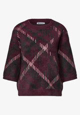 Street One Fluffy Jacquard Strik med korte ærmer