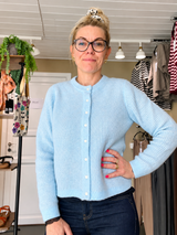 VILORY O-NECK L/S KNIT CARDIGAN 14111025 – Nantucket Breeze Melange fra VILA