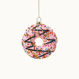 By Vivi Ornament Donut – mundblæst glasjulepynt med glimmer