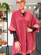 Diva Tunika Onesize – rød – 100% Genanvendt Silke – Cofur Denmark