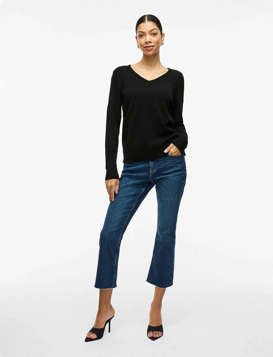 VIRIL V-Neck Black fra VILA med Regular Fit