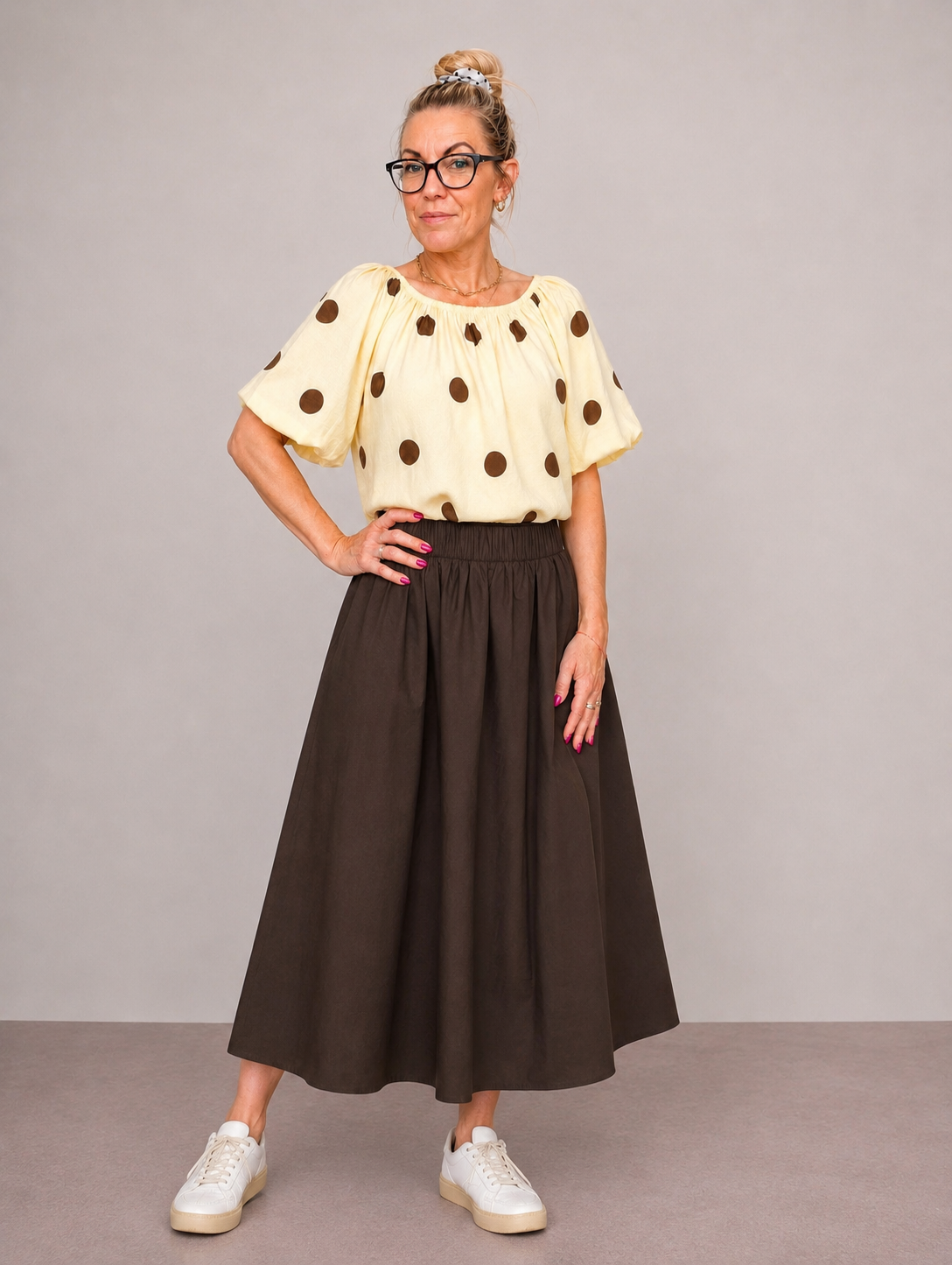 VISOPHIE HW ANKLE SKIRT – Coffee Bean – Økologisk Bomuldsnederdel fra VILA