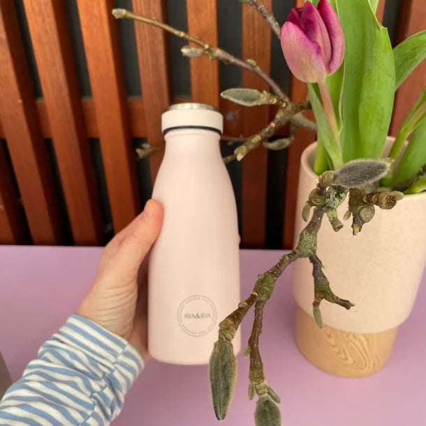 Rosa drikkeflaske 350 ml i rustfrit stål