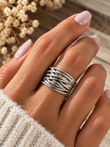 Zefina Denmark Bred Ring i rhodineret sølvfarvet finish