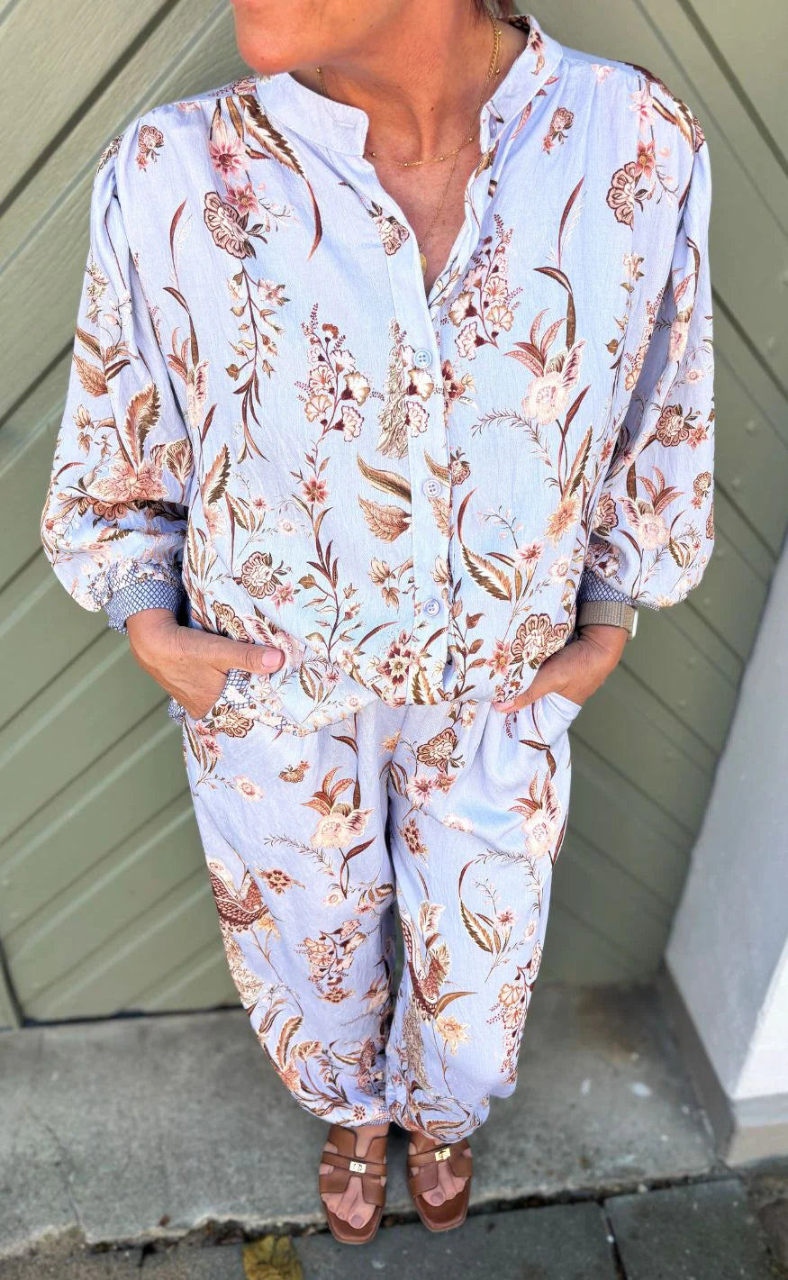 Elegant damebluse med print