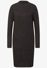 Street One mock neck midi strikkjole – Darkest Brown (144693)
