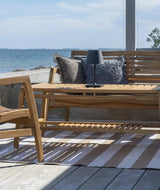 Stort tæppe beige off white til stue og terrasse