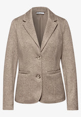 Street One ribstrikket blazer i light terra mocha