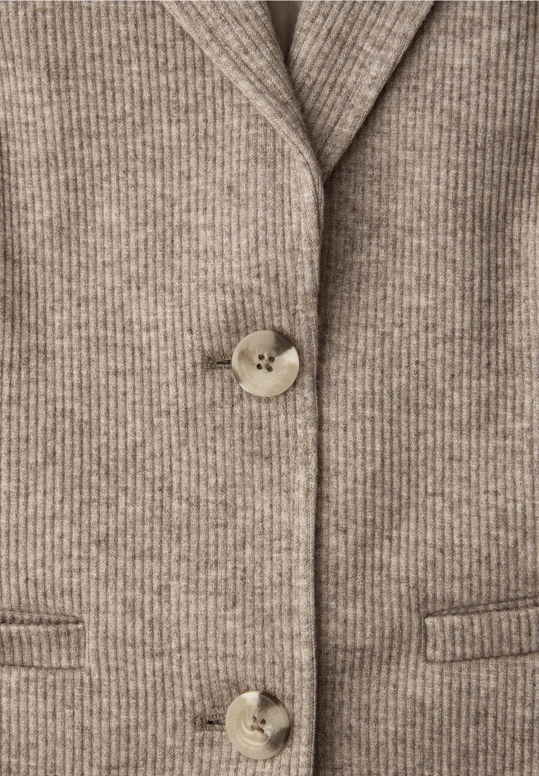 Street One ribstrikket blazer i light terra mocha