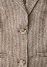 Street One ribstrikket blazer i light terra mocha