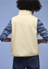 Teddy vest i Eggshell Ecru fra Street One