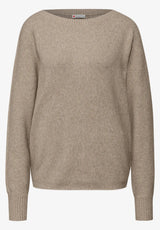 Cosy Dolman sweater fra Street One i farven Mocha Glow – blød strik med U-bådsudskæring