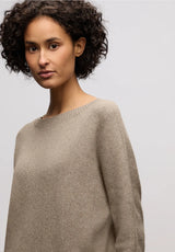 Cosy Dolman sweater fra Street One i farven Mocha Glow – blød strik med U-bådsudskæring