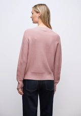 Street One 303555 seamless structure sweater i powder pink meleret med turtleneck