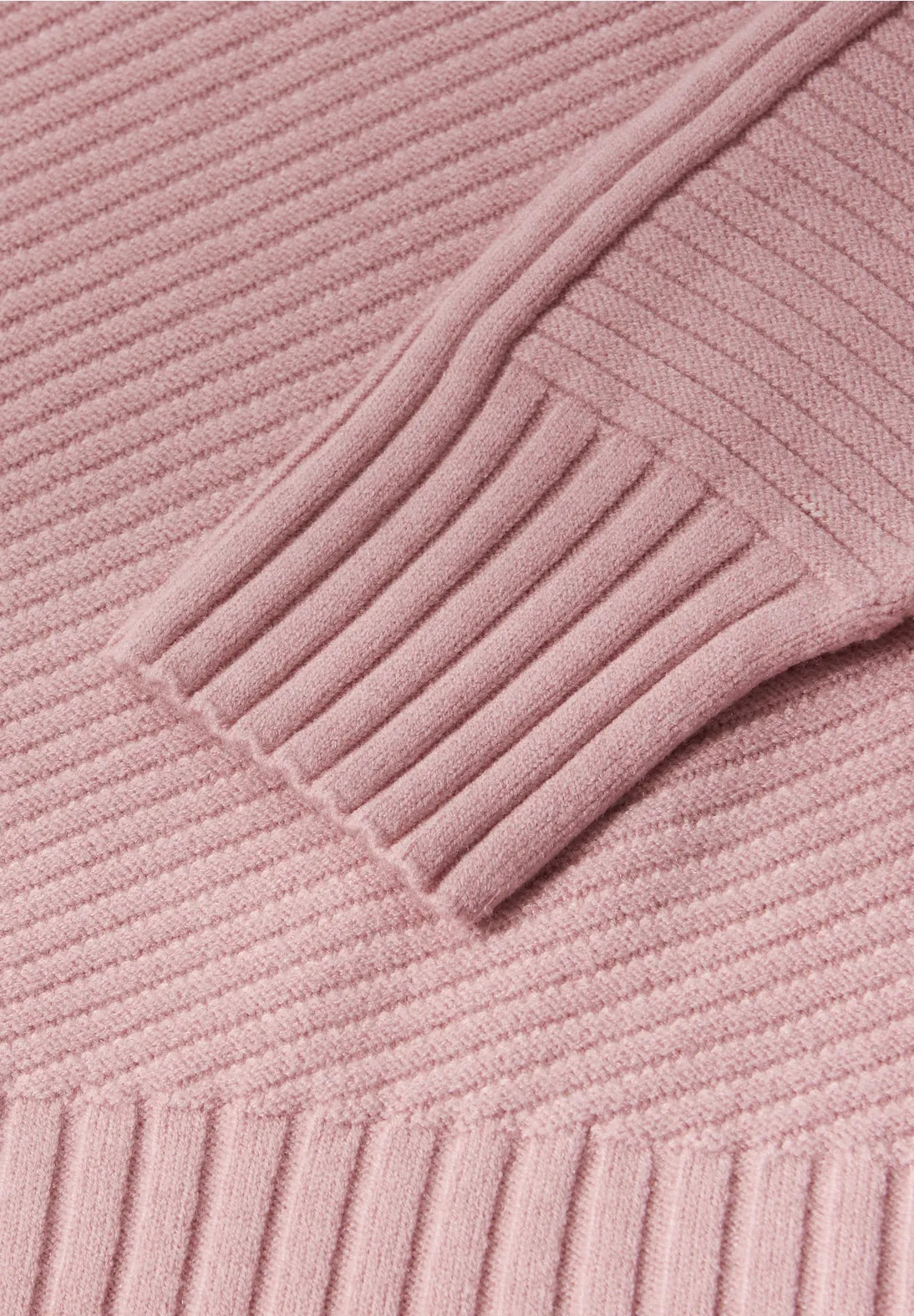 Street One 303555 seamless structure sweater i powder pink meleret med turtleneck