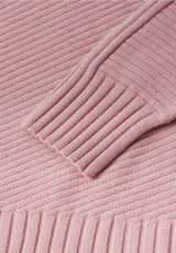 Street One 303555 seamless structure sweater i powder pink meleret med turtleneck