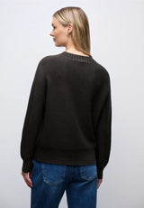 Street One 303555 seamless structure sweater i Darkest Brown med turtleneck