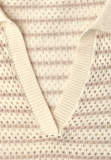 Casual strik dame soft beige fra Street One med striber