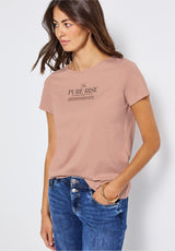Blød og behagelig T-shirt med wording-print – Street One 323905