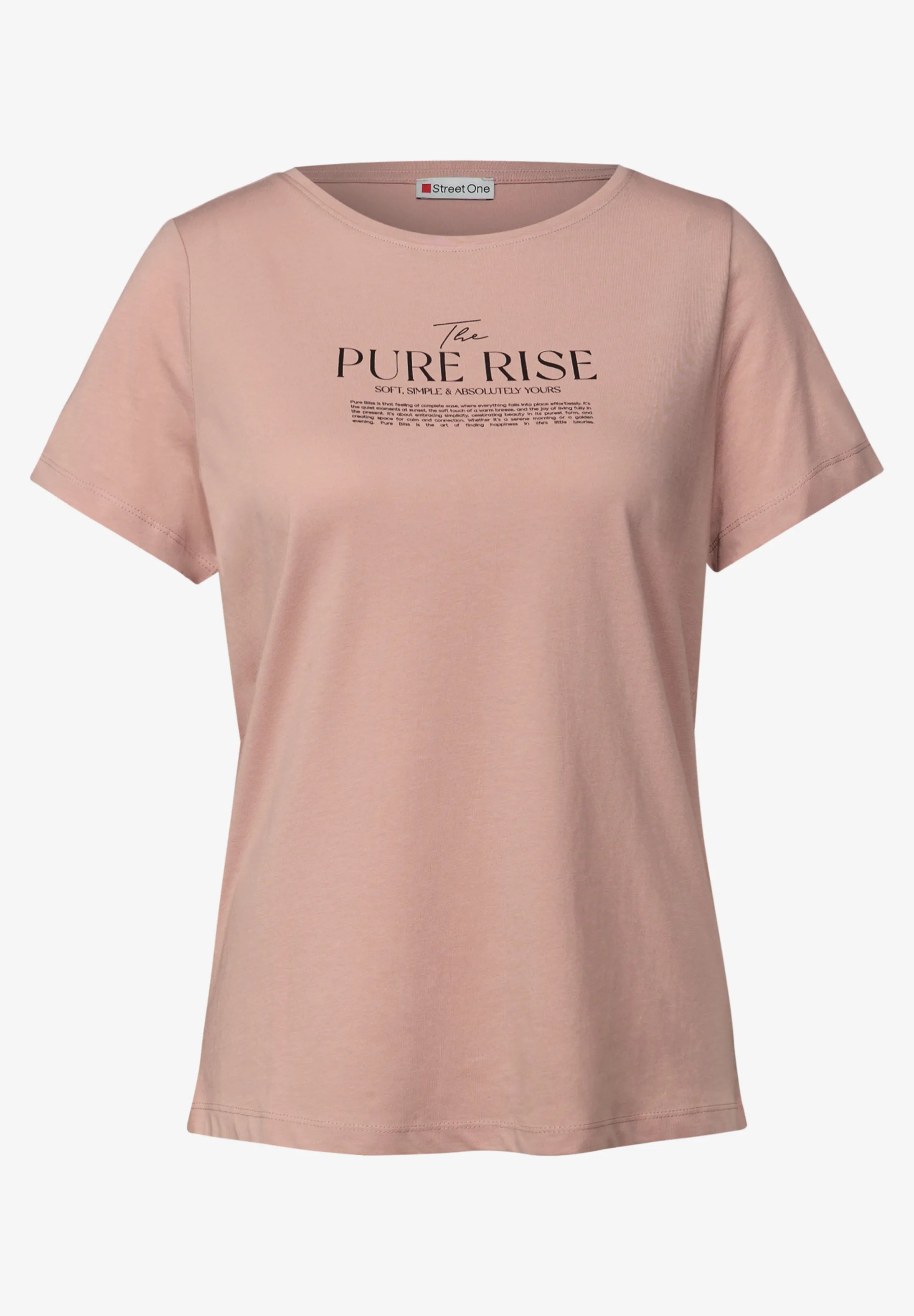Blød og behagelig T-shirt med wording-print – Street One 323905