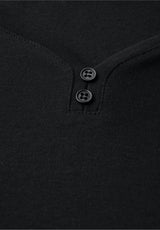 Street One LTD QR Basic Shirt – Black, rundet V-hals med knap