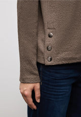 Sideslids med knapdetalje – Street One Structure Shirt, brun