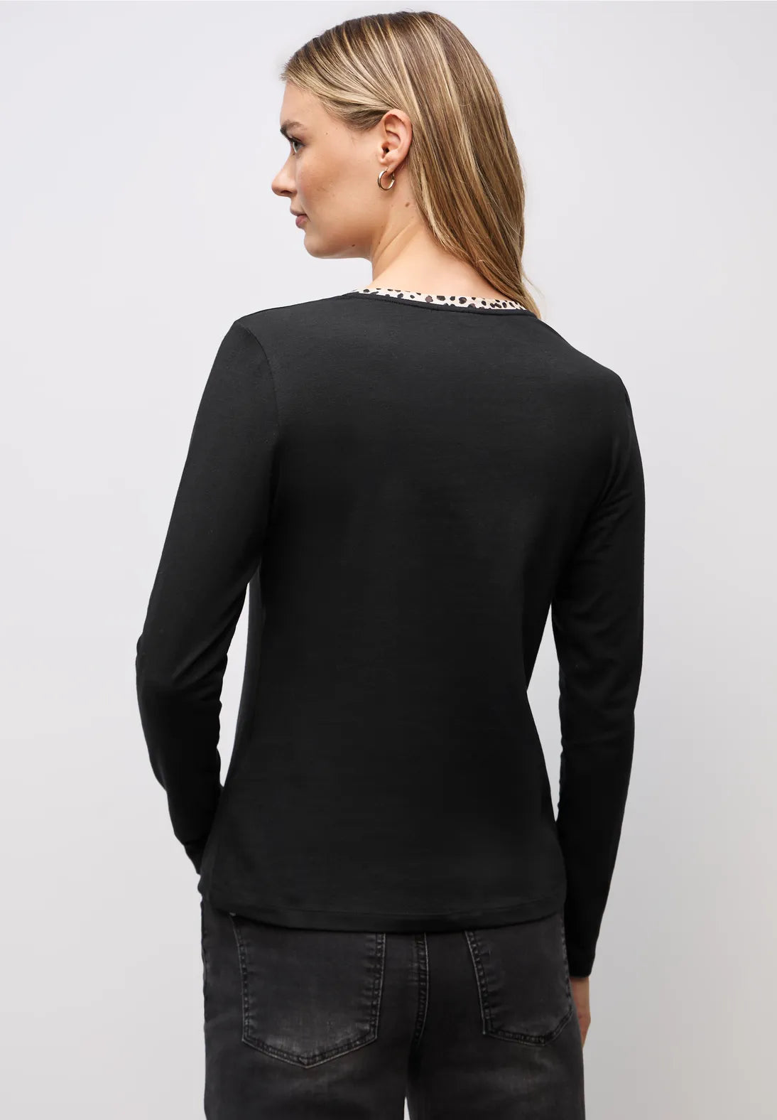 Street One – Basic Jersey Shirt w/ Print 324189 (Black)