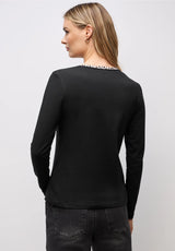 Street One – Basic Jersey Shirt w/ Print 324189 (Black)