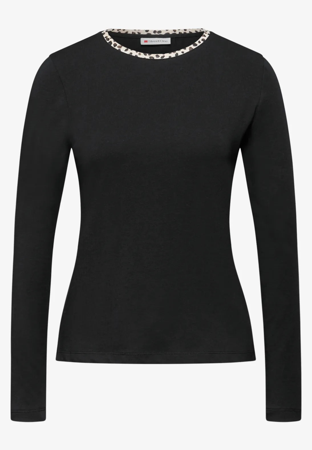Street One – Basic Jersey Shirt w/ Print 324189 (Black)