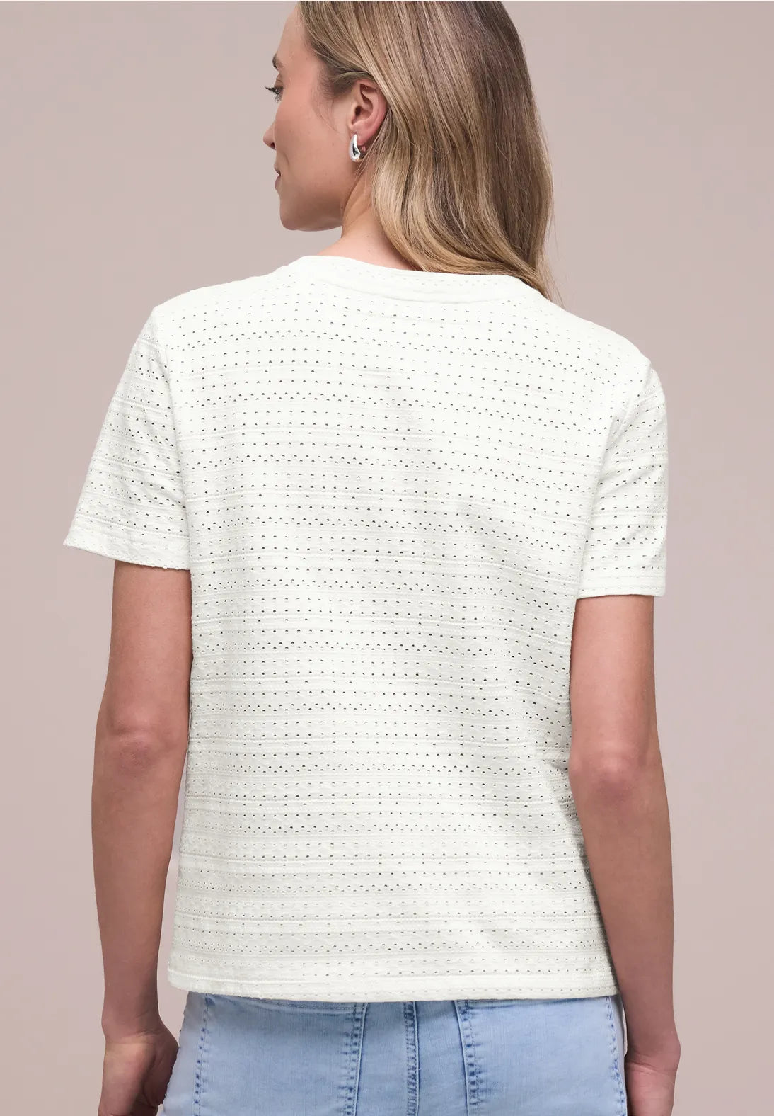 Summer lace shirt fra Street One off white feminin t-shirt dame