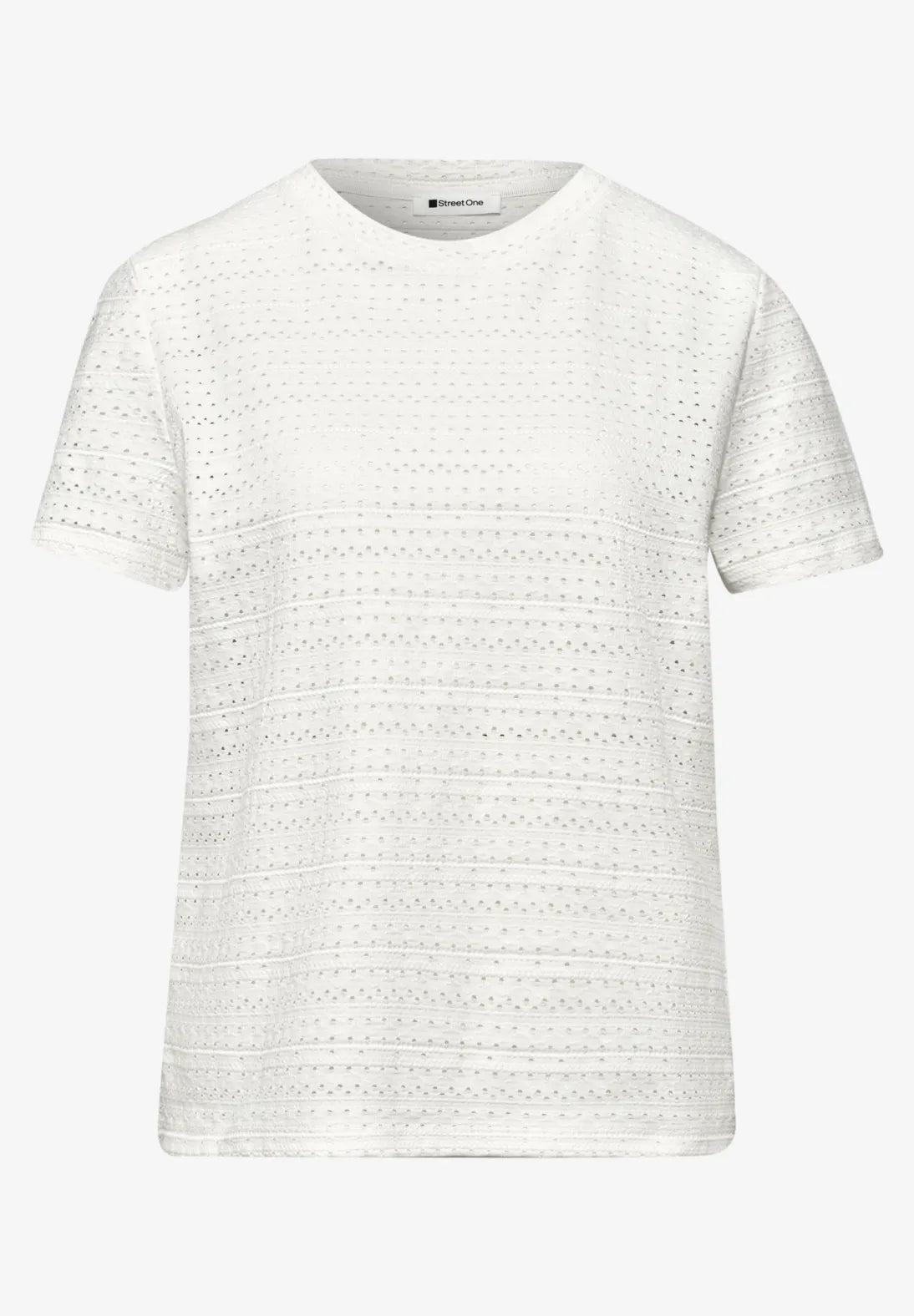 Street One sommer top off white let bomulds t-shirt dame