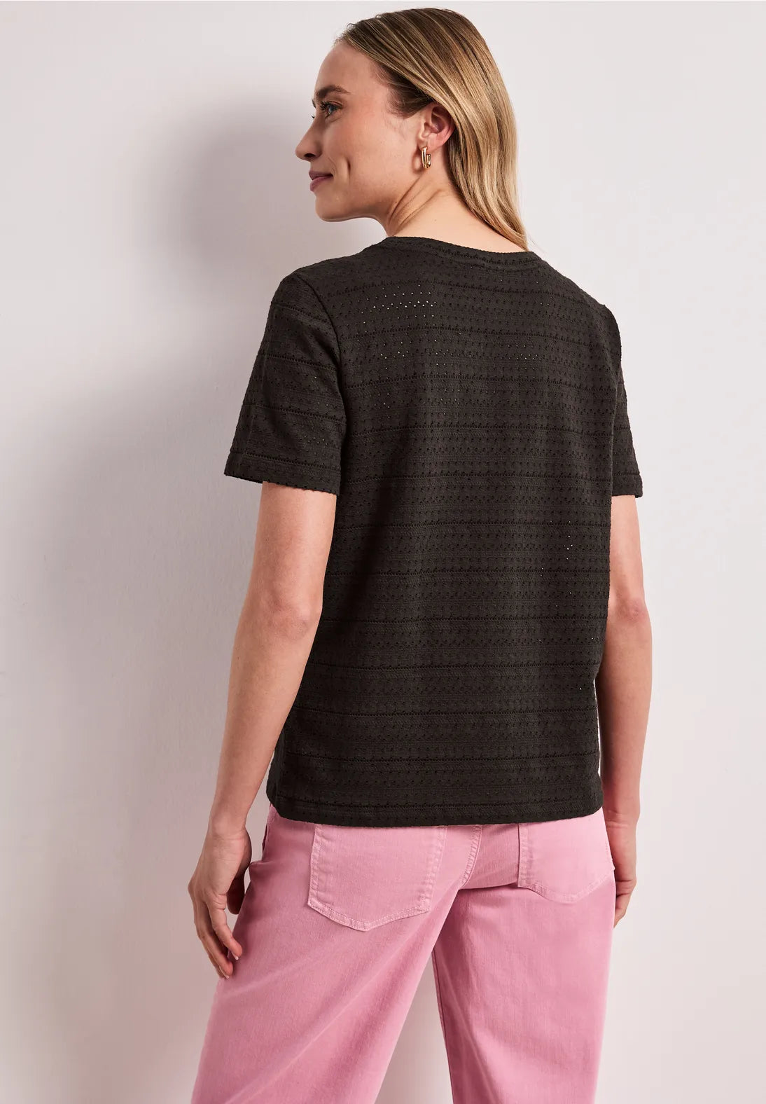 Summer lace shirt fra Street One espresso brown feminin t-shirt dame