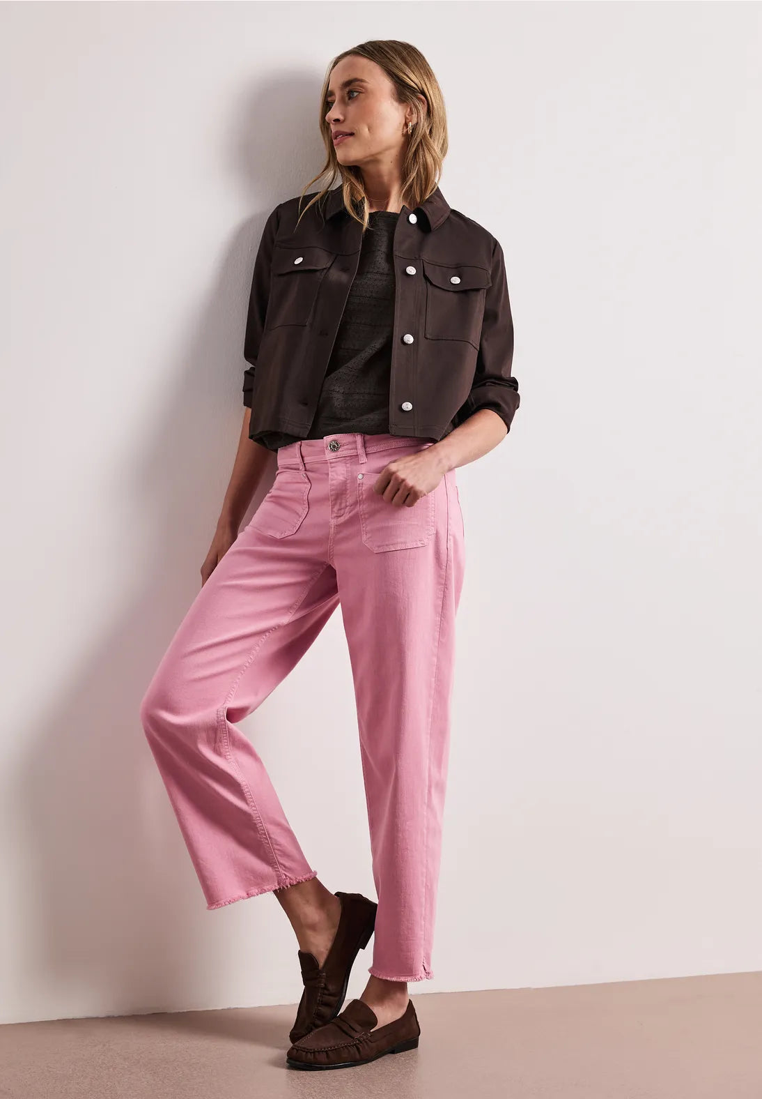 Street One t-shirt espresso brown casual sommer top dame