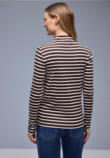 Street One stribet turtleneck bluse i Molten Earth