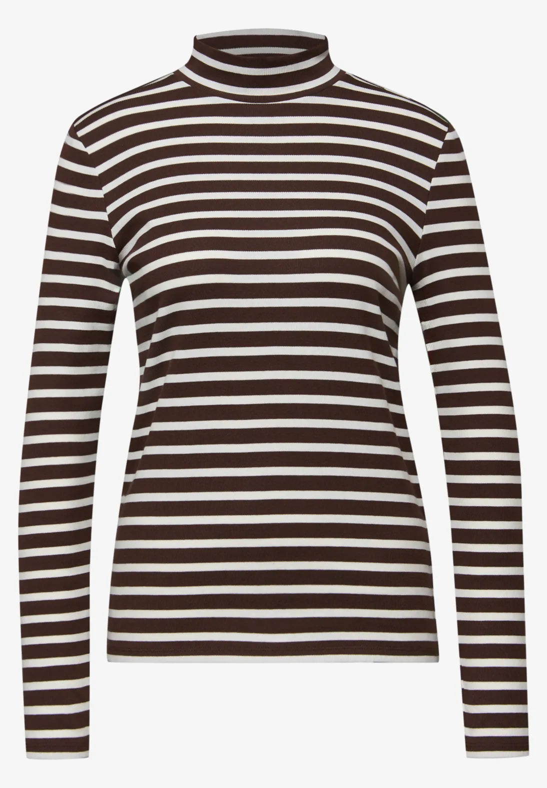 Street One stribet turtleneck bluse i Molten Earth