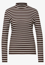 Street One stribet turtleneck bluse i Molten Earth