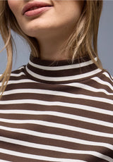 Street One stribet turtleneck bluse i Molten Earth