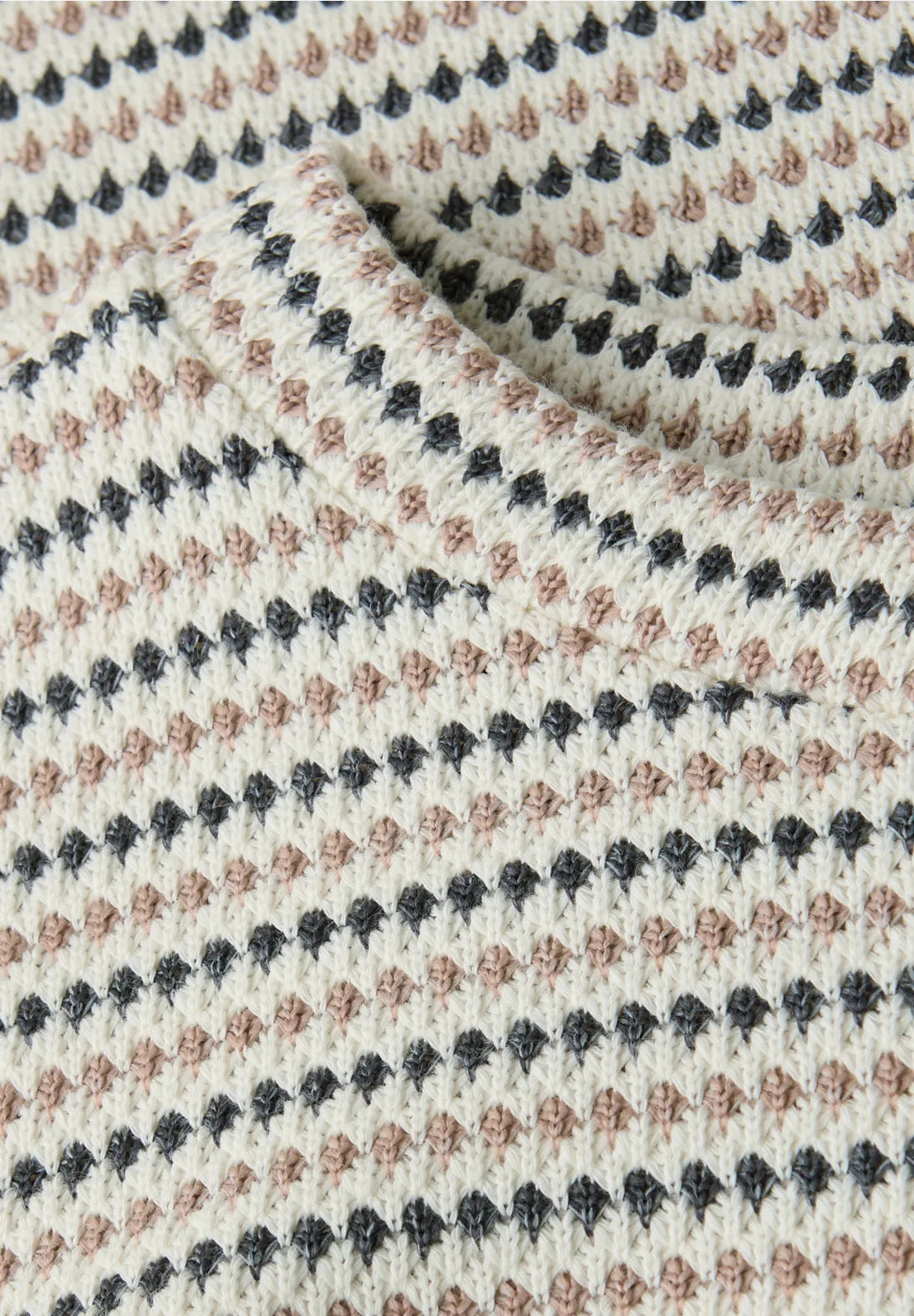 Stribet strik-look bluse fra Street One med U-boat hals