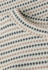 Stribet strik-look bluse fra Street One med U-boat hals