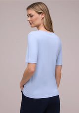 T-shirt med hjerteudskæring i Cashmere Blue fra Street One
