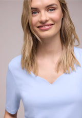 Basic T-shirt i bomuld og modal til hverdag fra Street One