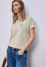 Street One stribet t-shirt safari beige