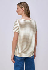 Street One stribet t-shirt safari beige