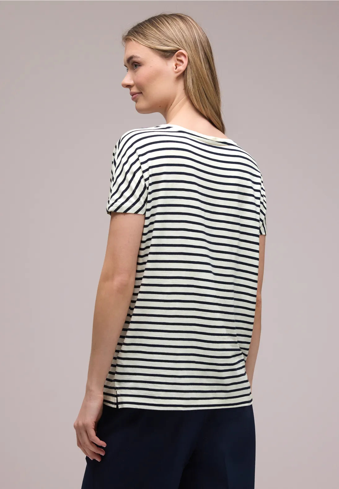 Street One stribet t-shirt shadowed navy