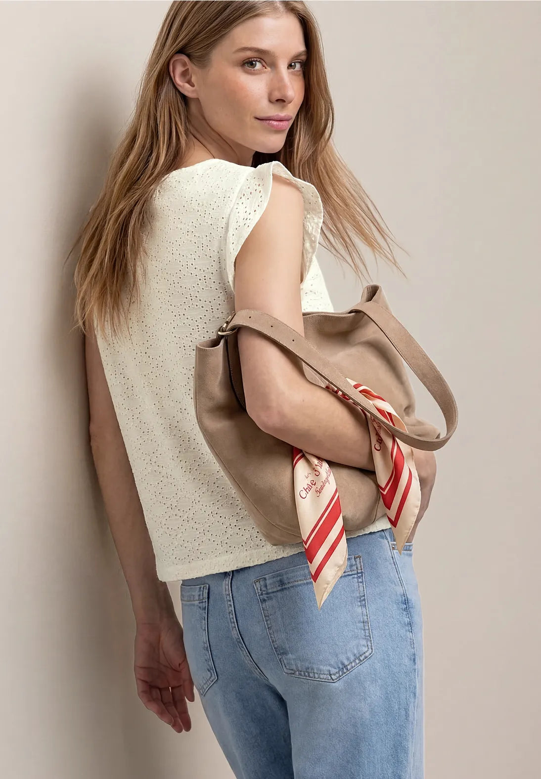 Street One lace top off white med volant feminin top dame