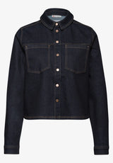 Street One Style Blouse 346057 – denimskjorte i rinse blue washed med sideslidser