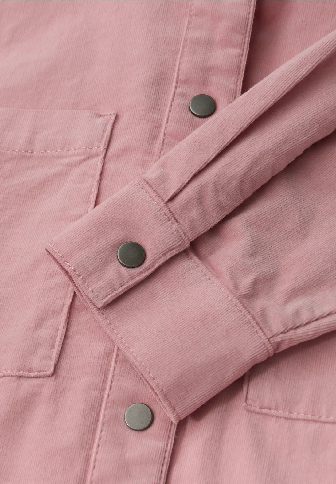 Street One 346086 cordbluse i powder pink med skjortekrave, brystlommer og gennemgående knapper