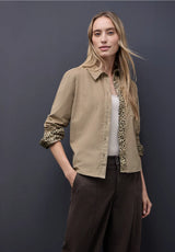 Street One corduroy skjortebluse – Flowing Beige (346125), 100% bomuld