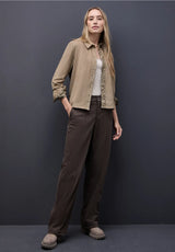 Street One corduroy skjortebluse – Flowing Beige (346125), 100% bomuld